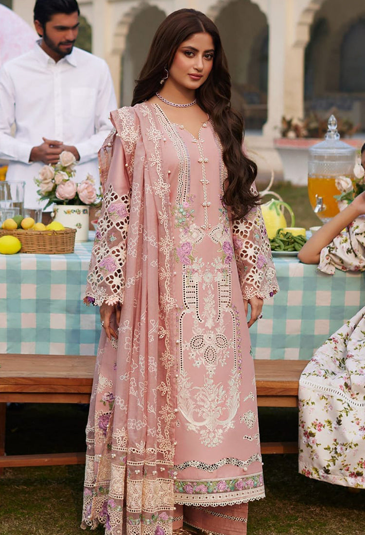 Elaf Peach Luxury Embroidery Dress