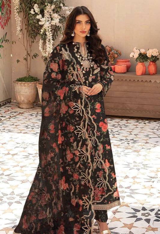 Vaniya Black Floral Lawn Collection