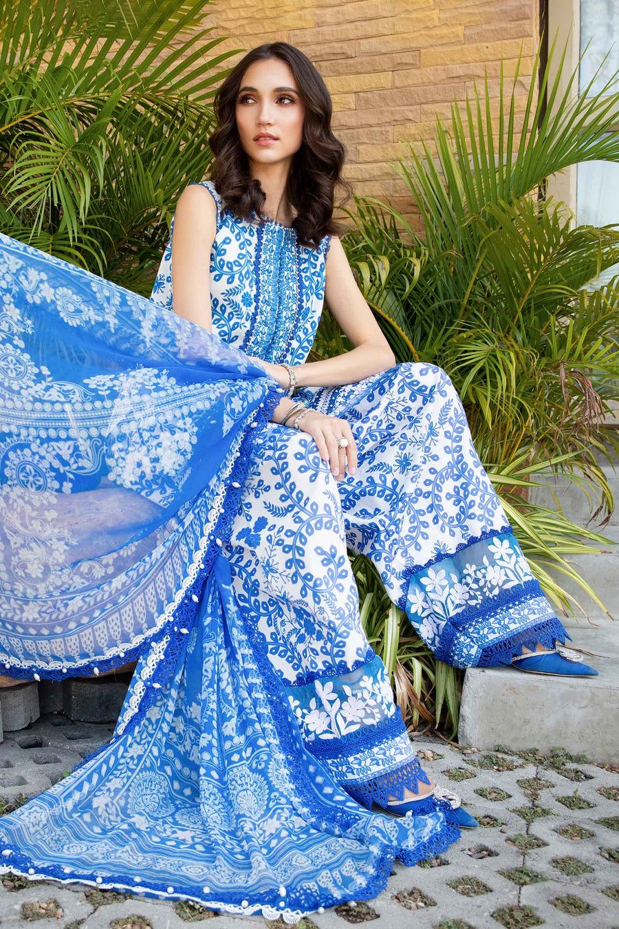 Maria B Blue Lawn Collection 2025